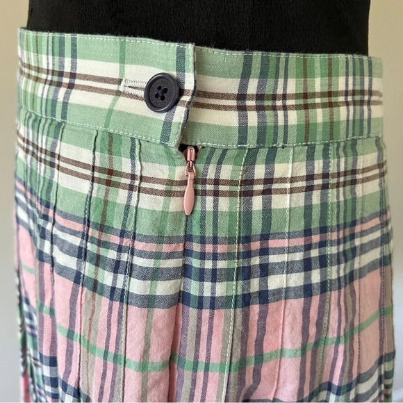 Brooks Brothers Pink Blue Green Plaid Pleated Mini Skirt Women’s Size 6 - Picture 4 of 7